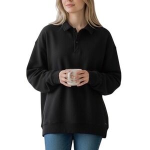 Mondetta Collared Fleece Pullover Sweatshirt Size Lg